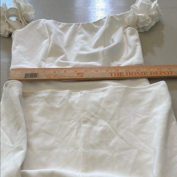 Lulus Pretty Presence White Off-the-Shoulder Floral Strap Mini Dress Size Small - Picture 7 of 12